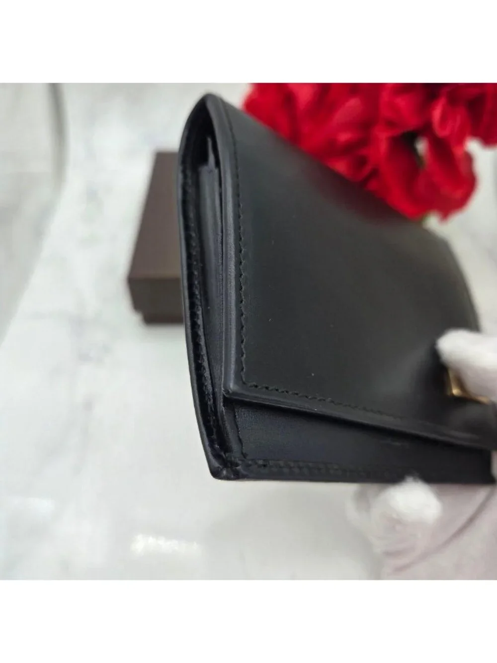 Gucci Card Case Coin Purse Leather Black